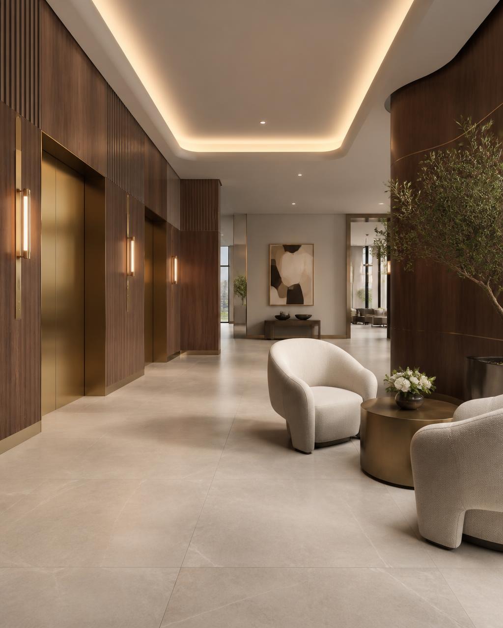 Large-format stone — Buckhead lobby
